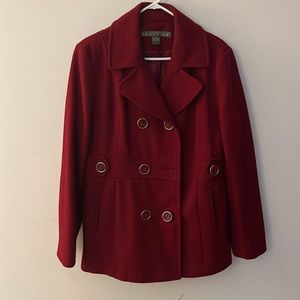 Kenneth Cole Reaction, Red, Double-Breasted fall coat.